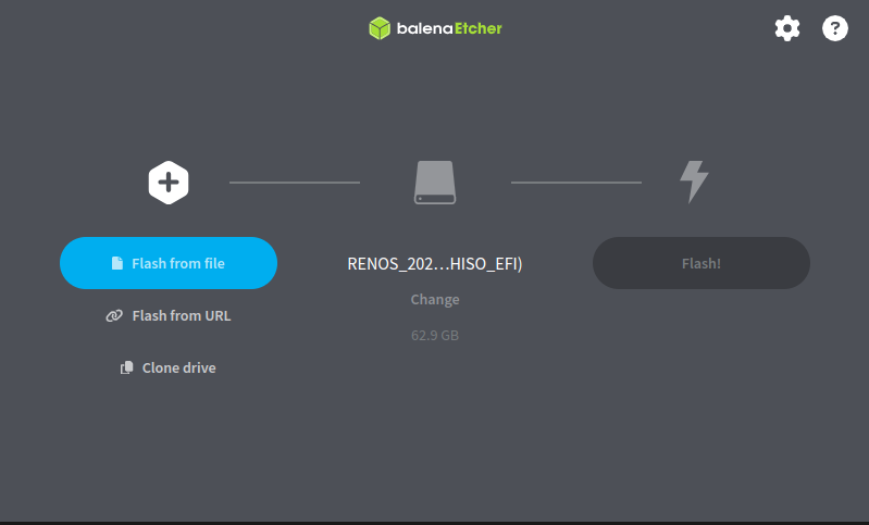 Balena etcher window screenshot